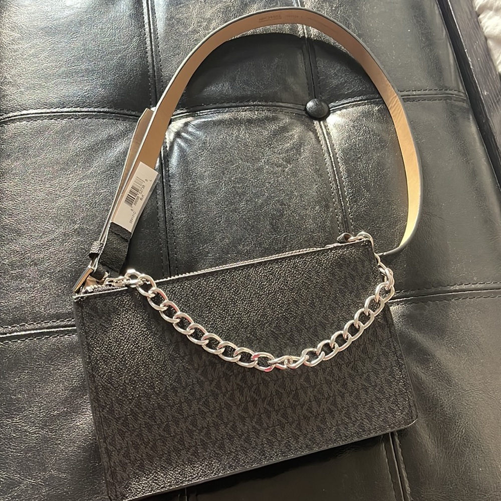 Michael Kors Pack Belt With Pull Chain, Black/Grey, LARGE - Picture 2 of 8
